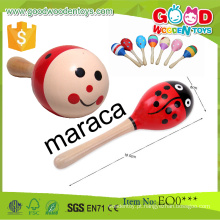 Produto promocional contínuo Orff Instrumento Brinquedos OEM / ODM Madeira brinquedos educativos Maracas Venda por atacado para crianças